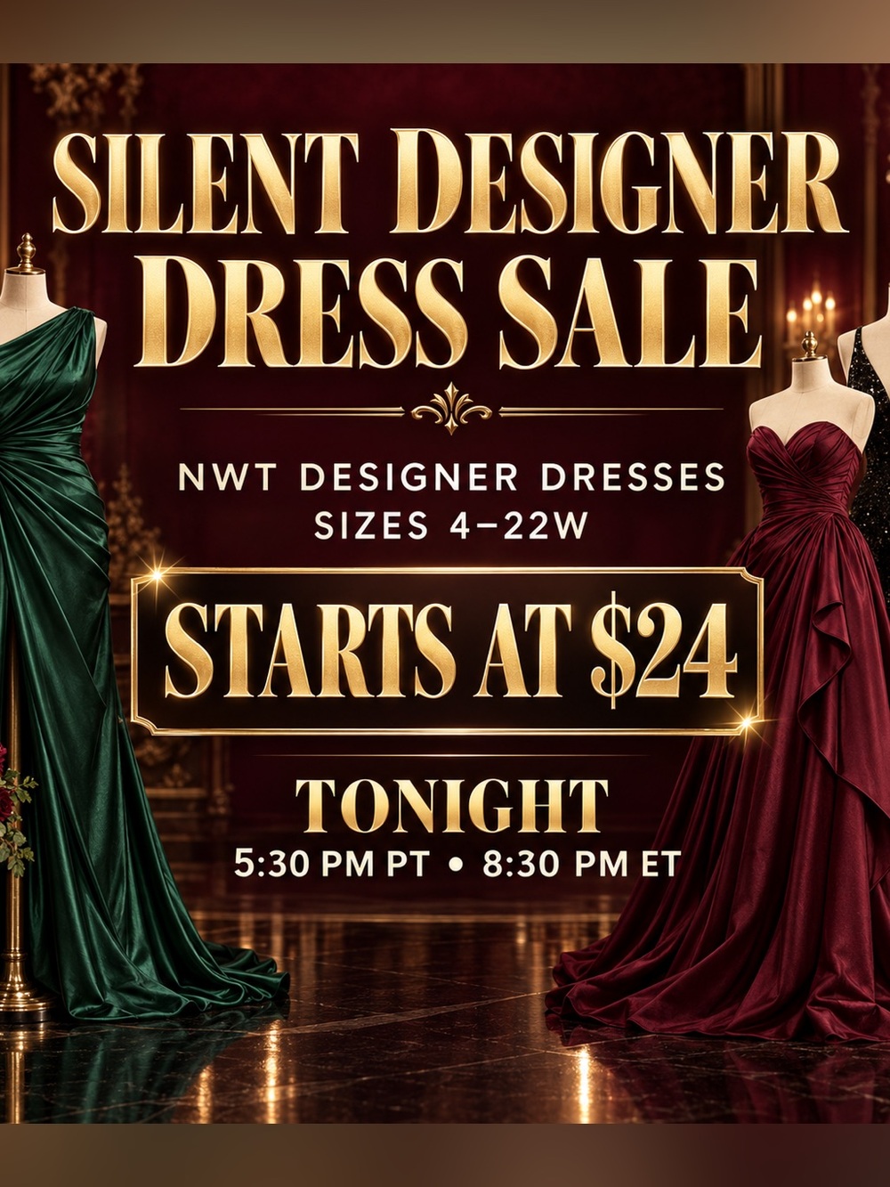 NWT Designer Dresses $24 Starts | Sizes 4–22W